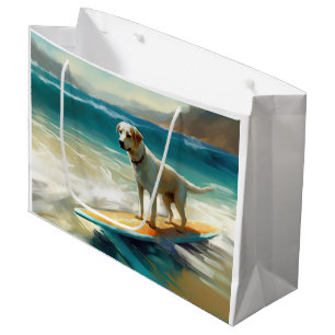 Grand Sac Cadeau Peinture de surf de plage de berger anatolien