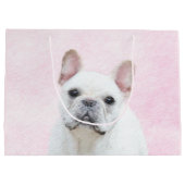 Grand Sac Cadeau Peinture française de Bulldog (Crème/Blanc) (Dos)