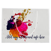 Grand Sac Cadeau Peinture moderne violet rose rouge or (Dos)