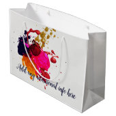 Grand Sac Cadeau Peinture moderne violet rose rouge or (Dos Angle)