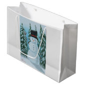 Grand Sac Cadeau Peinture numérique Snowman (Devant Angle)