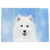 Grand Sac Cadeau Peinture Samoyed Puppy - Jolie Art Original Chien (Dos)