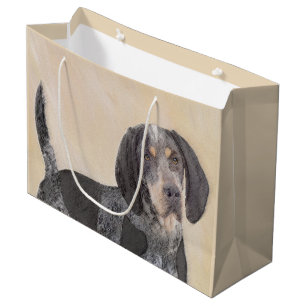 Grand Sac Cadeau Peinture sur pilon bleu - Cute Original Dog Ar