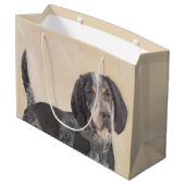 Grand Sac Cadeau Peinture sur pilon bleu - Cute Original Dog Ar (Dos Angle)