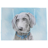 Grand Sac Cadeau Peinture Weimaraner - Joli art original chien (Dos)