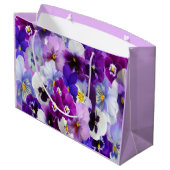 Grand Sac Cadeau Pensée Fleurie Anniversaire Bleu Blanc Violet (Dos Angle)