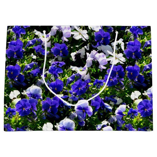 Grand Sac Cadeau Pensées bleues (Devant)