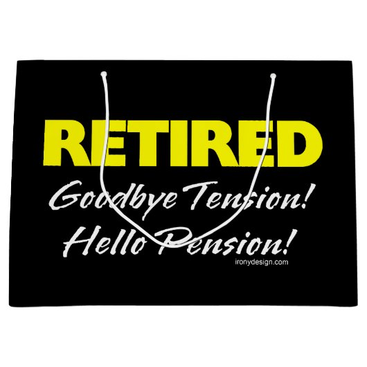 Grand Sac Cadeau Pension retirée de Hellow (foncée) (Devant)