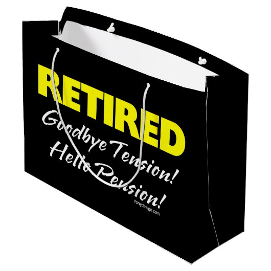 Grand Sac Cadeau Pension retirée de Hellow (foncée) (Dos Angle)