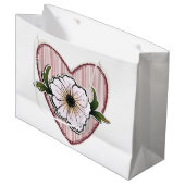 Grand Sac Cadeau Peony Heart (Devant Angle)