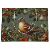 Grand Sac Cadeau Perdrix dans un poirier (Devant)