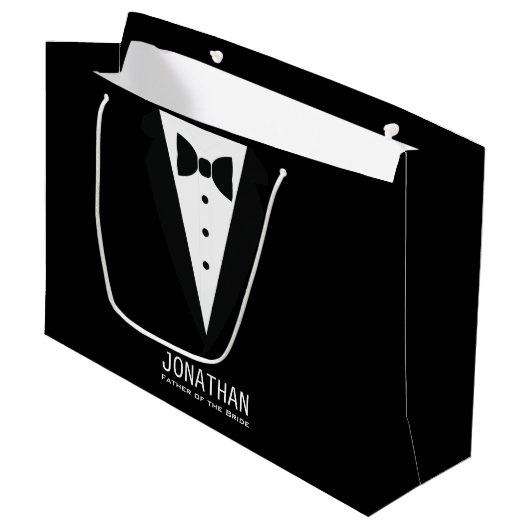 Grand Sac Cadeau Père classique de la mariée Mariage Tuxedo (Devant Angle)