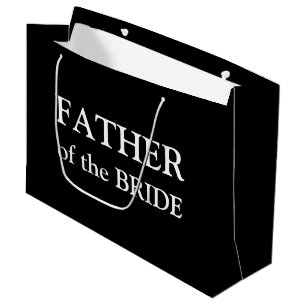 Grand Sac Cadeau Père de la mariée Noir Blanc Grand Cadeau