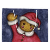 Grand Sac Cadeau Père Noël Christmas Gingerbread Holiday mignon Cad (Dos)