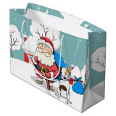 Grand Sac Cadeau père Noël et Chien  (Dos Angle)