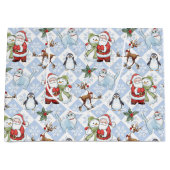 Grand Sac Cadeau Père Noël, Snowman, Rudolph, Chat (Devant)