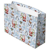 Grand Sac Cadeau Père Noël, Snowman, Rudolph, Chat (Dos Angle)