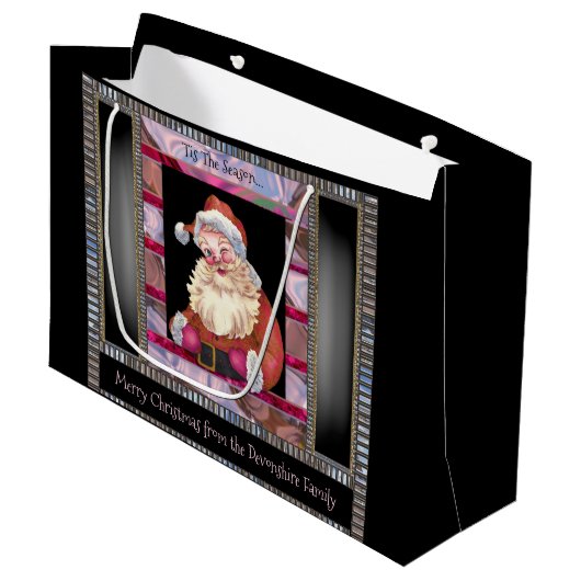 Grand Sac Cadeau Père Noël Wink Élégant Noël Grand (Devant Angle)