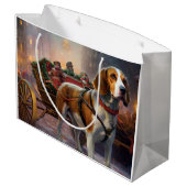 Grand Sac Cadeau Période de fêtes de Noël Beagle (Dos Angle)