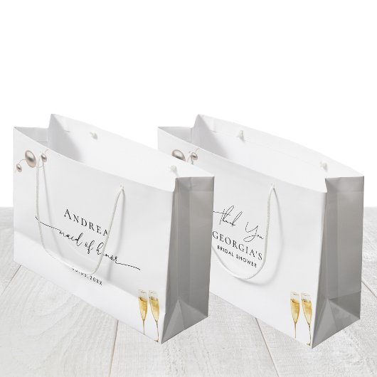 Grand Sac Cadeau Perles et Procuco Maid d'honneur Merci