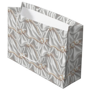 Grand Sac Cadeau Perles & Satin