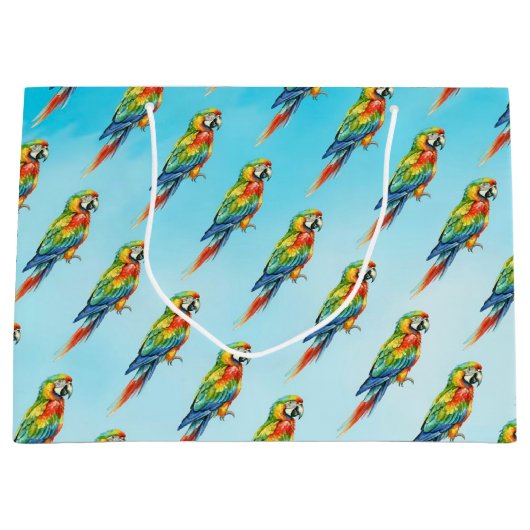 Grand Sac Cadeau Perroquet (Devant)