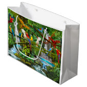 GRAND SAC CADEAU PERROQUETS DANS LE PARADIS (Devant Angle)