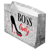 Grand Sac Cadeau Personalisé Rouge Bas Stiletto Talon Boss Lady (Dos Angle)