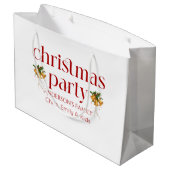 Grand Sac Cadeau Personalized Christmas Party Red Retro Typography (Dos Angle)