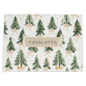 Grand Sac Cadeau Personalized Christmas Tree Name Gift Bag (Devant)