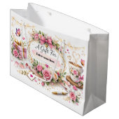 Grand Sac Cadeau Personalized Floral Gift Bag With Custom Name (Devant Angle)