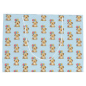 Grand Sac Cadeau Personalized Happy 1st Birthday Gift Wrap, Puppy,  (Dos)