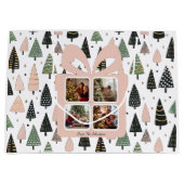 Grand Sac Cadeau Personalized Modern Pink Christmas Photo Gift Bag (Devant)