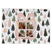 Grand Sac Cadeau Personalized Modern Pink Christmas Photo Gift Bag (Dos)