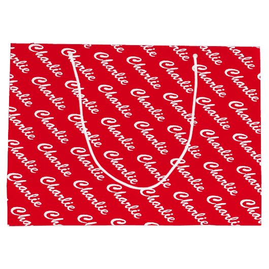 Grand sac cadeau personnalisé avec imprimé de nom  (Dos)