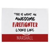Grand Sac Cadeau Personnalisé Awesome Firefighter Funny Firefighter (Dos)