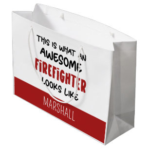 Grand Sac Cadeau Personnalisé Awesome Firefighter Funny Firefighter