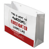 Grand Sac Cadeau Personnalisé Awesome Firefighter Funny Firefighter (Devant Angle)