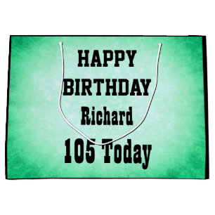 Grand Sac Cadeau Personnalisé Happy 105th Birthday design
