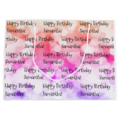 Grand Sac Cadeau Personnalisé Nom Joyeux Anniversaire Fun Colorful (Devant)