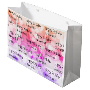Grand Sac Cadeau Personnalisé Nom Joyeux Anniversaire Fun Colorful 