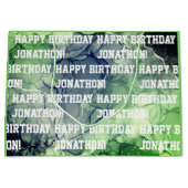 Grand Sac Cadeau Personnalisé Nom Joyeux Anniversaire Masculine Ver (Devant)