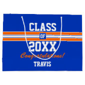 Grand sac cadeau personnalisé - Orange and Blue Gr (Dos)