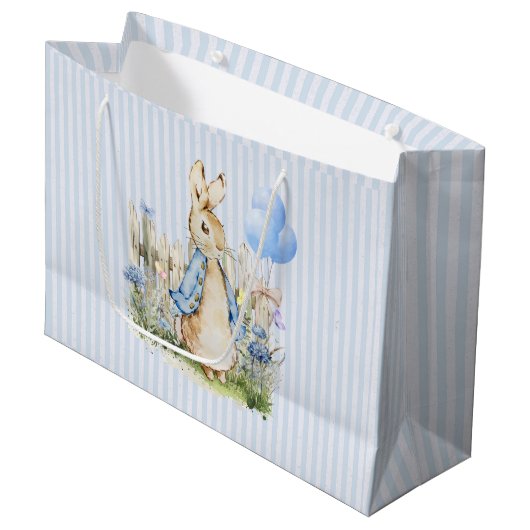 Grand Sac Cadeau Personnalisé Peter Rabbit Baby Boy (Devant Angle)