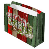 Grand Sac Cadeau Personnalisé Rouge Vert Patiné Planes Motif en boi (Dos Angle)