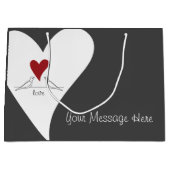 Grand Sac Cadeau Personnalisé Simple moderne Inséparables Red Heart (Devant)