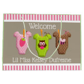 Grand Sac Cadeau Personnalisée nouvelle petite fille (Dos)