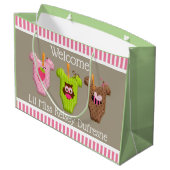 Grand Sac Cadeau Personnalisée nouvelle petite fille (Dos Angle)