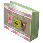 Grand Sac Cadeau Personnalisée nouvelle petite fille (Devant Angle)