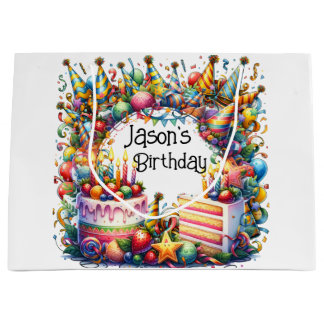 Grand Sac Cadeau Personnaliser la fête d'anniversaire